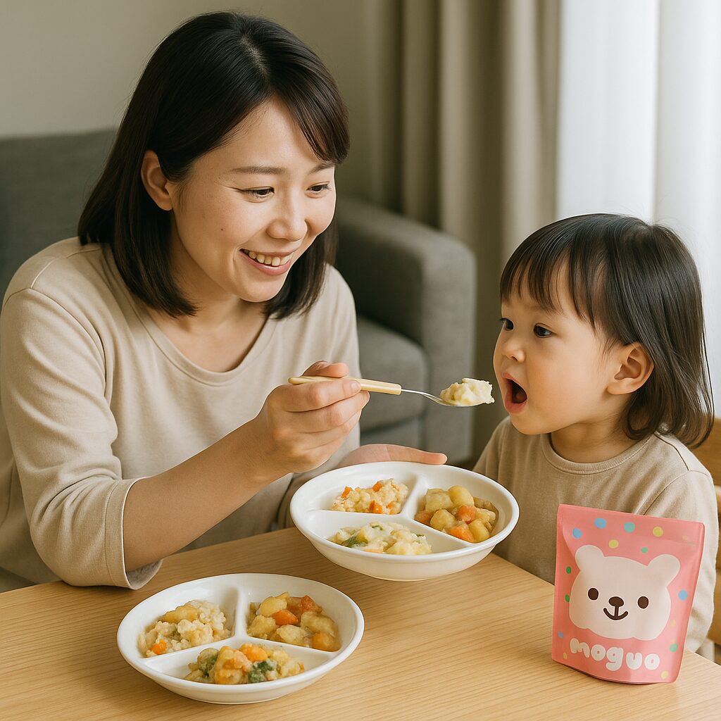 冷凍幼児食をあげる親